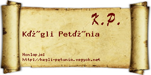 Kégli Petúnia névjegykártya
